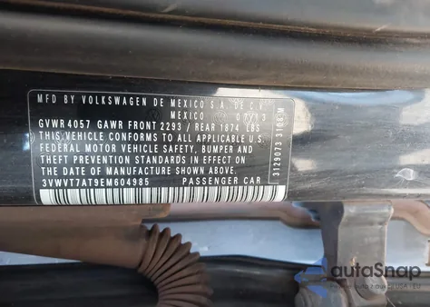 2014 Volkswagen Beetle 2.0T R-Line z USA, uszkodzony, nr VIN 3VWVT7AT9EM604985